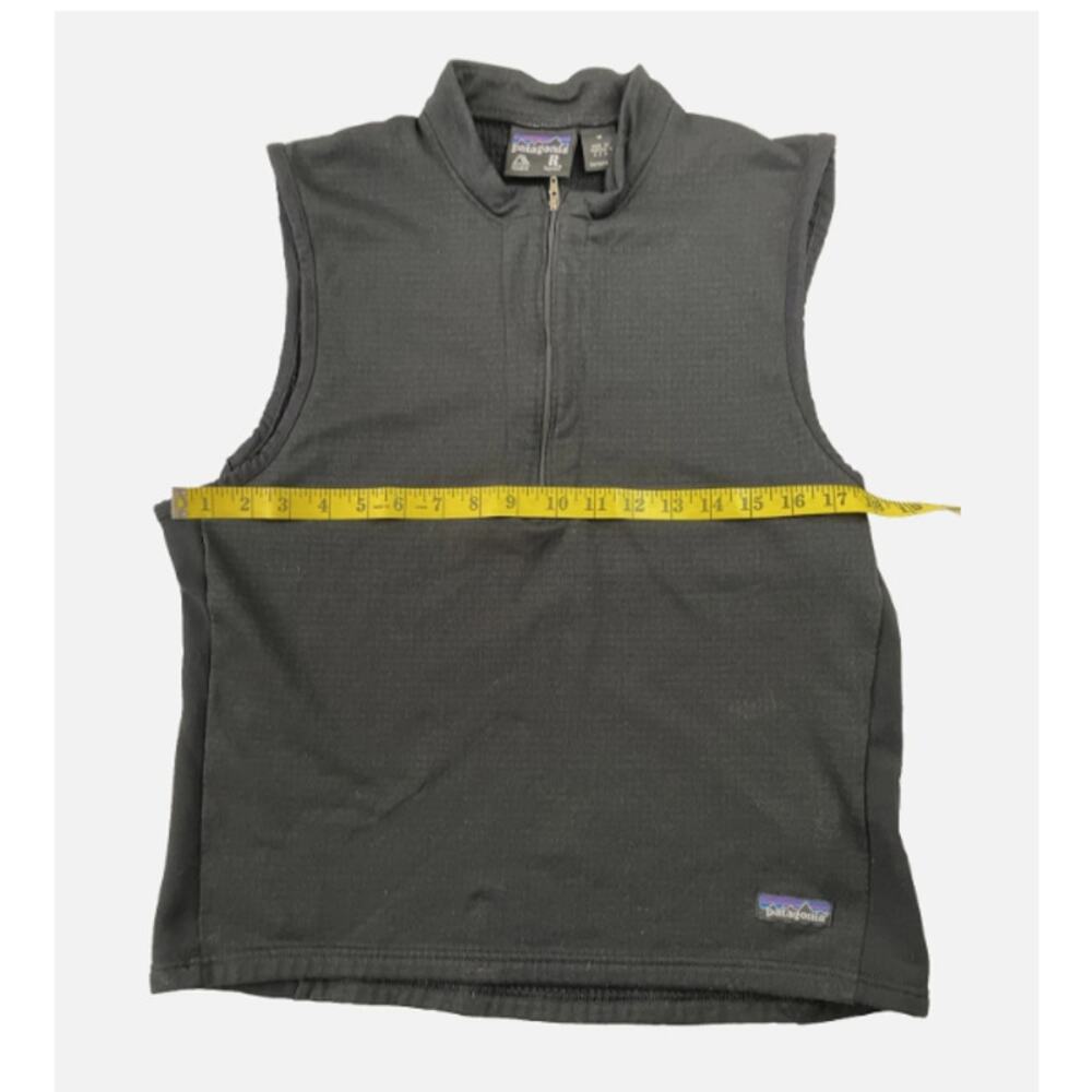 Y2K  Patagonia Pullover Vest-M-Black Quarter Zip Fleece Outdoor Hiking Gorpcore - Picture 4 of 7